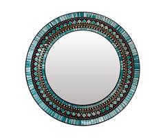 Round Mosaic Mirror, Mirror Wall Art Décor, Handcrafted Decorative Mosaic Mirror